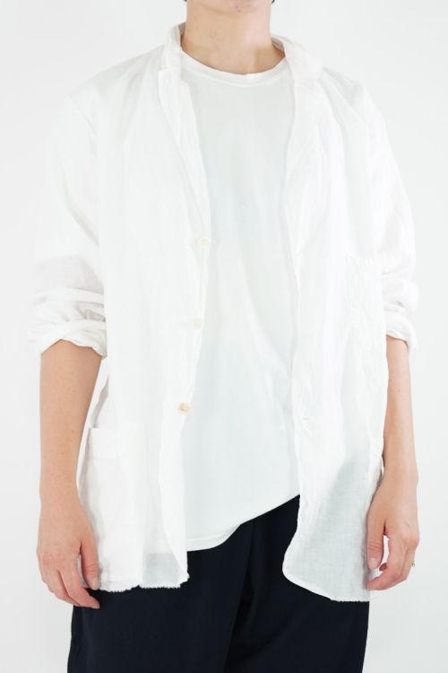 Linen Simple Blouse Jacket Off-White by Kaval