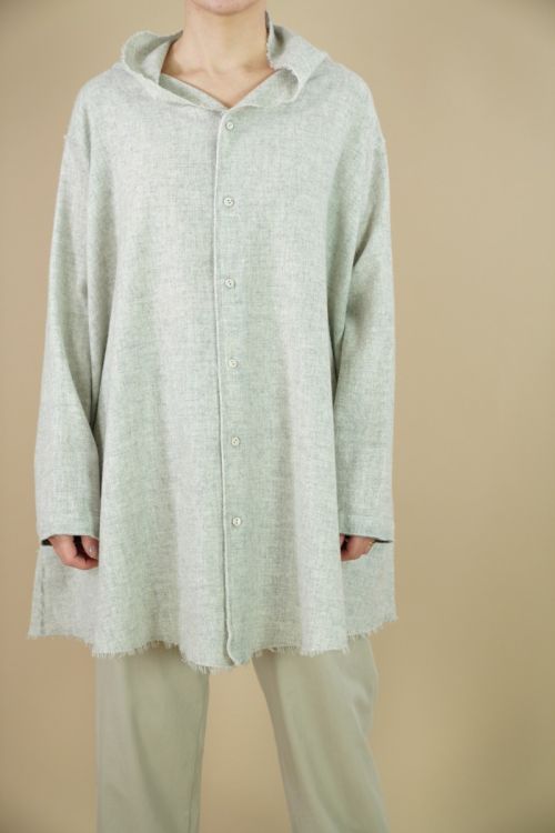 Soft Wool and Cashmere Stole Shirt Light Grey by Kaval