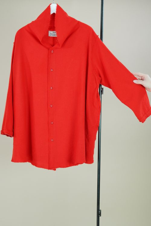Soft Wool and Cashmere Stole Shirt Red by Kaval-S