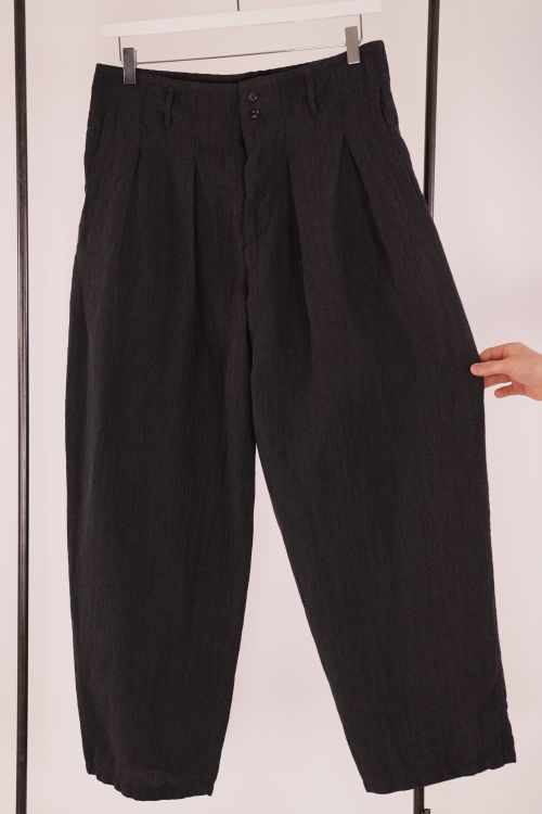 Wool and Linen Phoenix Pants Charcoal by Kaval-S