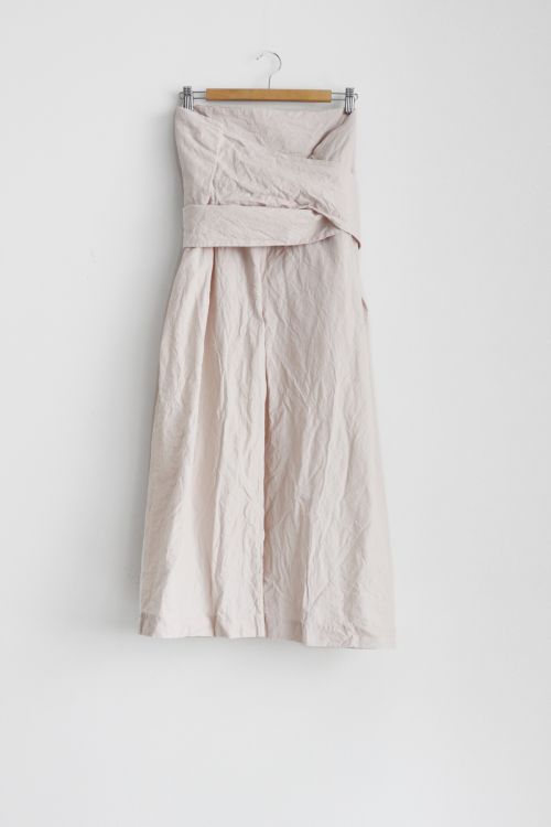 Cotton and Linen Thai Style Wide Pants Pale Pink by Toujours-TU