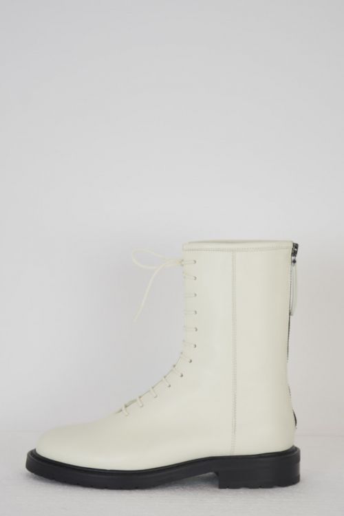 Leather Combat Boots Off-White by LEGRES
