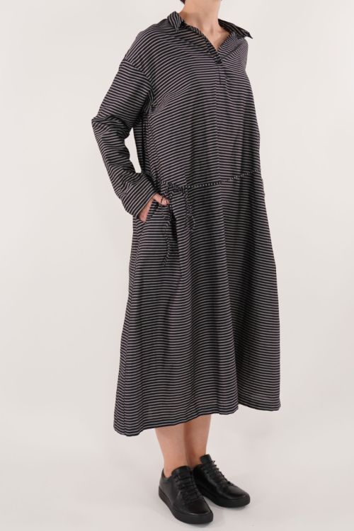 6508 Dress Polo Zadra Black-Out Stripes by Manuelle Guibal