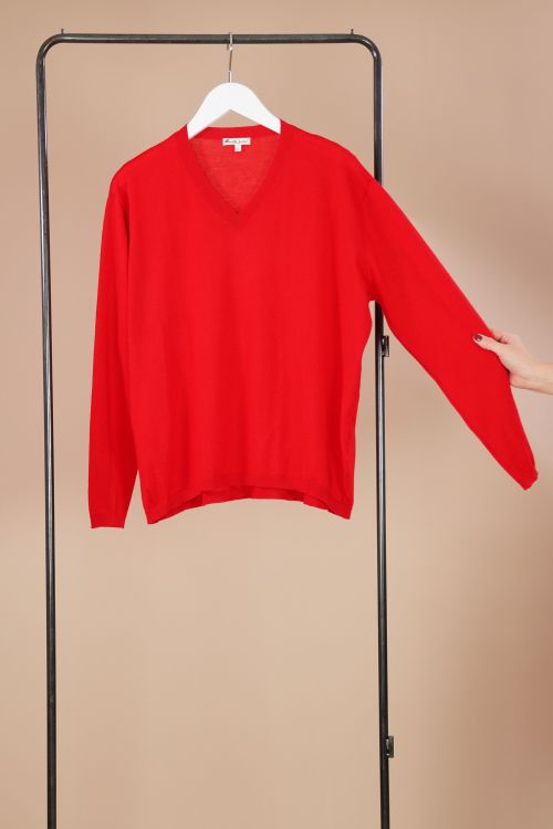 Fine Cashmere Oversized Pullover Wim Radical Red by Manuelle Guibal-S