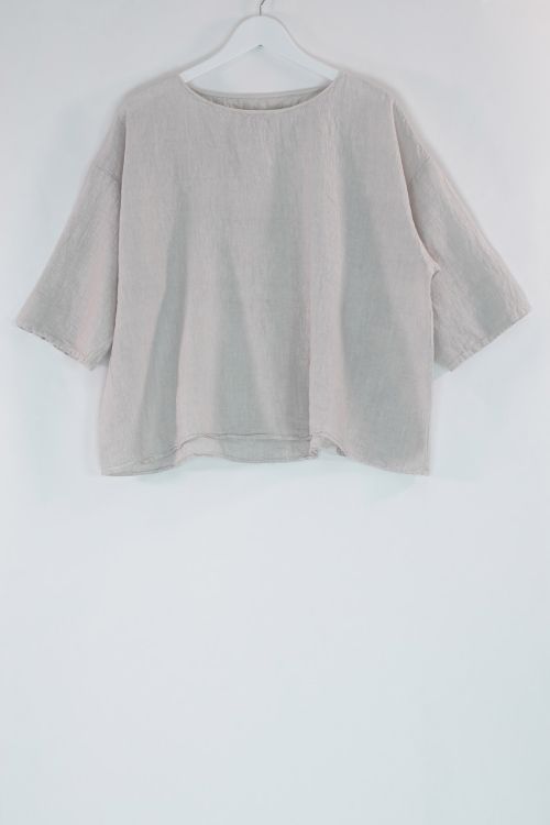 Oversized Linen Top Oli Clay by Manuelle Guibal-S