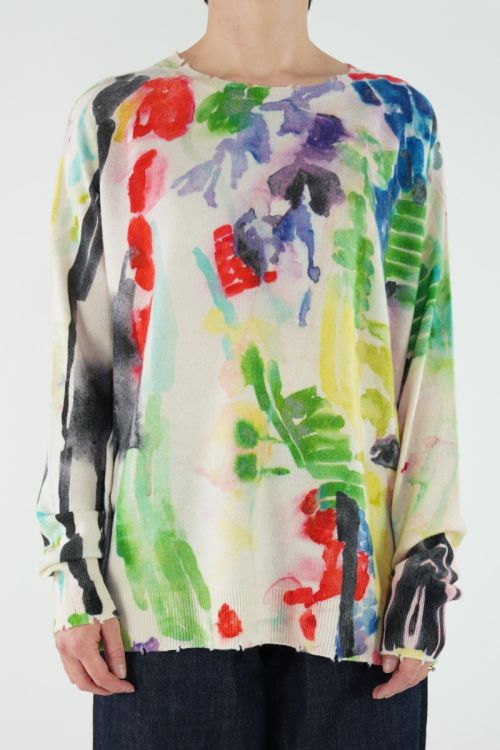 6555 Pullover Art Original Print Cashmere by Manuelle Guibal