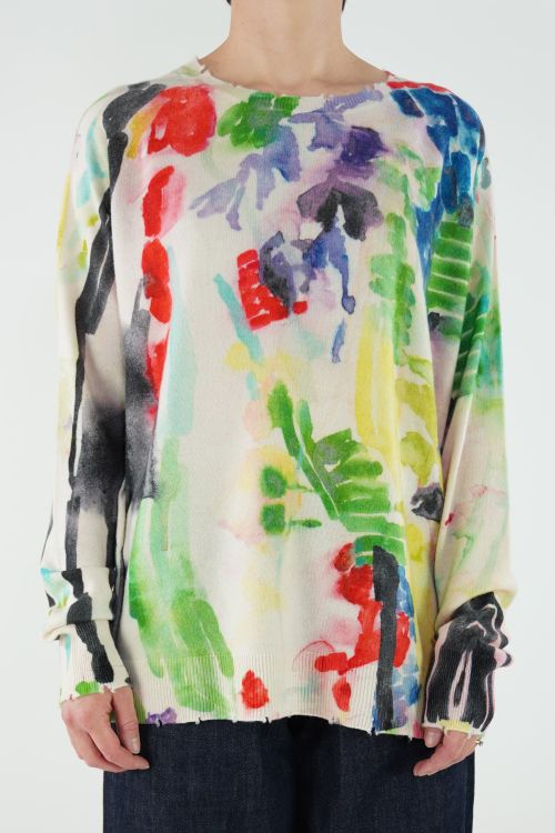 6555 Pullover Art Original Print Cashmere by Manuelle Guibal-S
