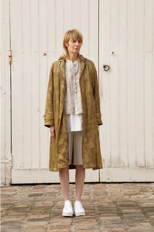 Linen Coat Martin Brass by Ecole de Curiosites