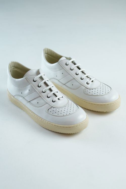 Sneakers Leather White by Pepe Shoes-37EU
