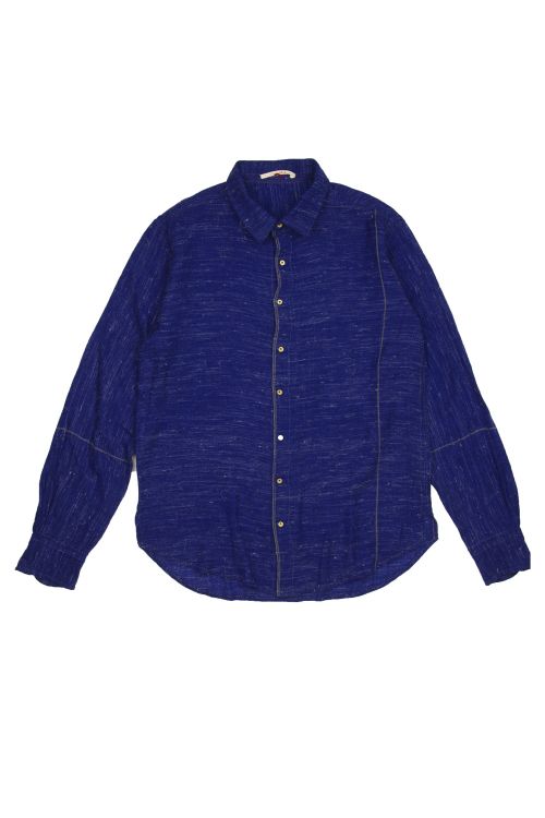 Wool Shirt Blue White Details by Pero