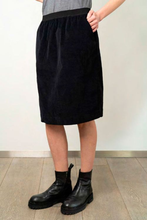 Corduroy Midi Skirt Black by Private0204