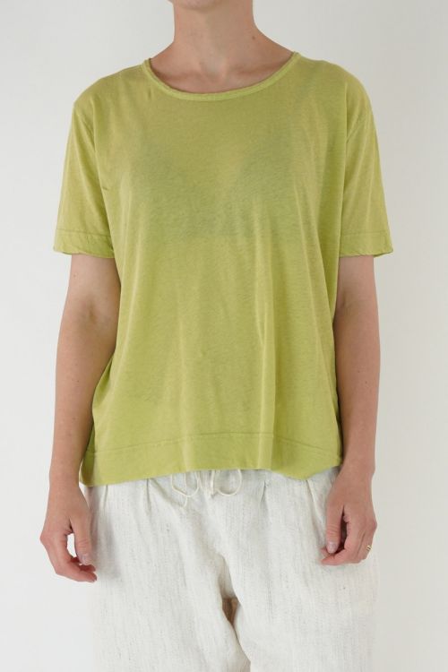 Cotton and Linen T-Shirt Kiwi by Private0204