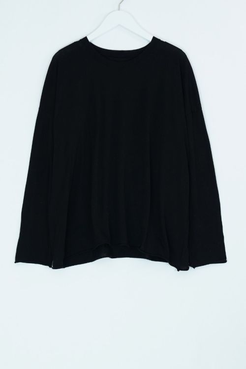 Fine Cotton Jersey Oversized Shirt Black by Private0204