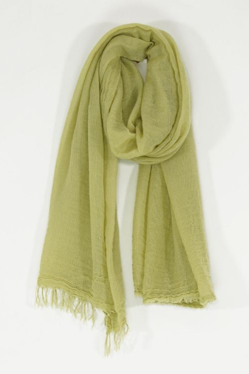 Handwashed Slow Cashmere Scarf Net Kiwi by Private0204