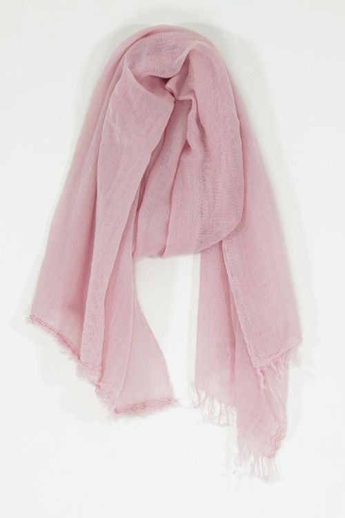 Handwashed Slow Cashmere Scarf Net Pink by Private0204