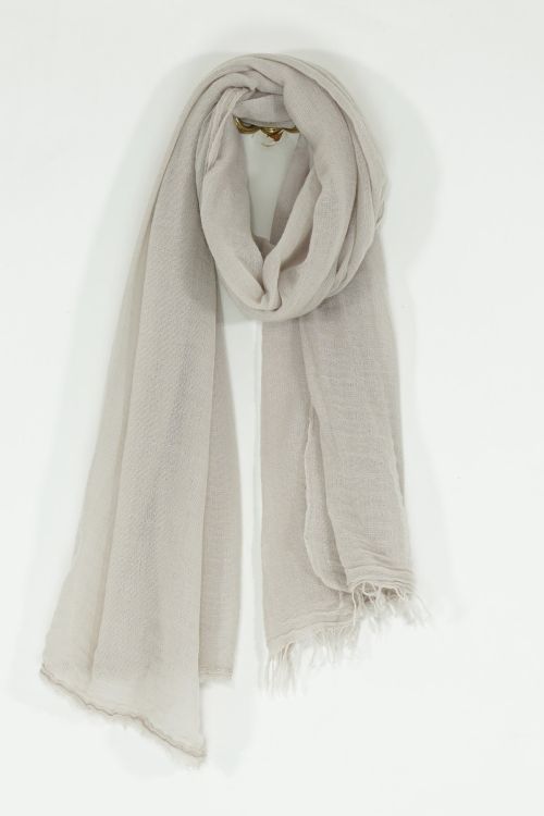 Handwashed Slow Cashmere Scarf Net Sand by Private0204-TU
