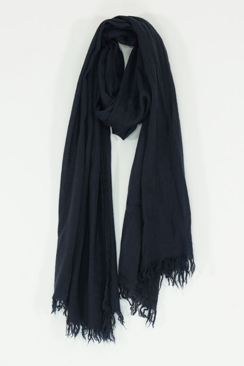 Handwashed Slow Cashmere Scarf Open Ink Blue by Private0204-TU