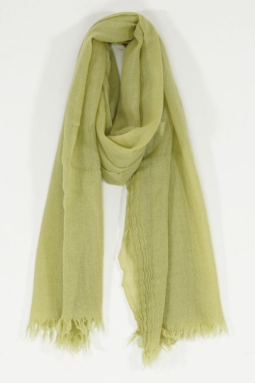 Handwashed Slow Cashmere Scarf Open Kiwi by Private0204