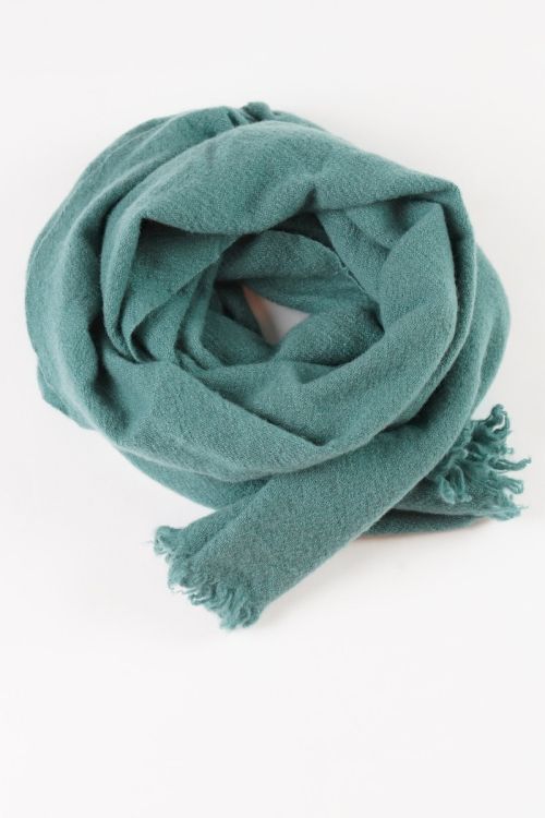 Handwashed Slow Cashmere Slim Sim Scarf Emerald by Private0204