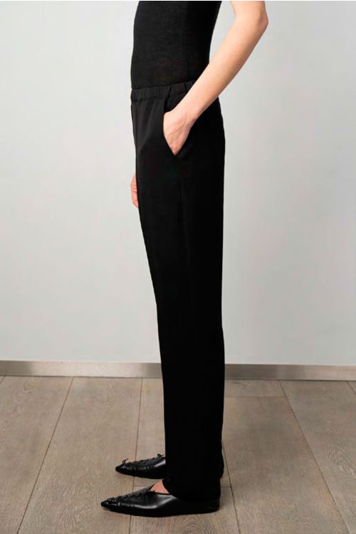 Long Silk Pants Black by Private0204-S