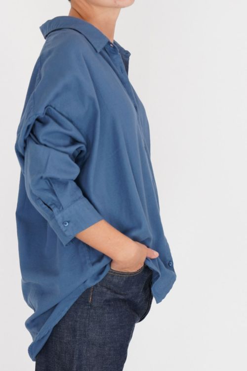 Oversized Brushed Cotton Flannel Shirt Safir by Private0204