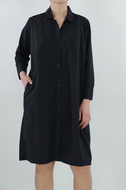 Washed Cotton Shirt Dress Black by Private0204