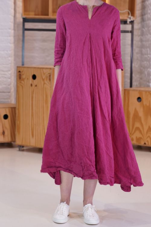 Dress SW Textured Linen Berry by Ricorrrobe