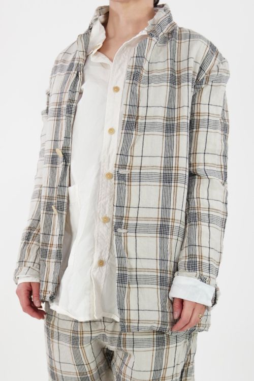 Jacket Alto Textured Linen Check by Ricorrrobe