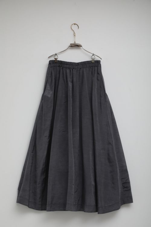 Cotton and Silk Skirt Sandrine Steel Grey by Ecole de Curiosites-S