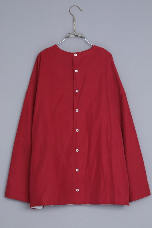Silk and Cotton Shirt Silvan Red by Ecole de Curiosites-S