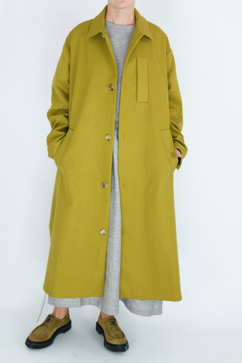 Messenger Coat Military Twill Chartreuse by Toogood