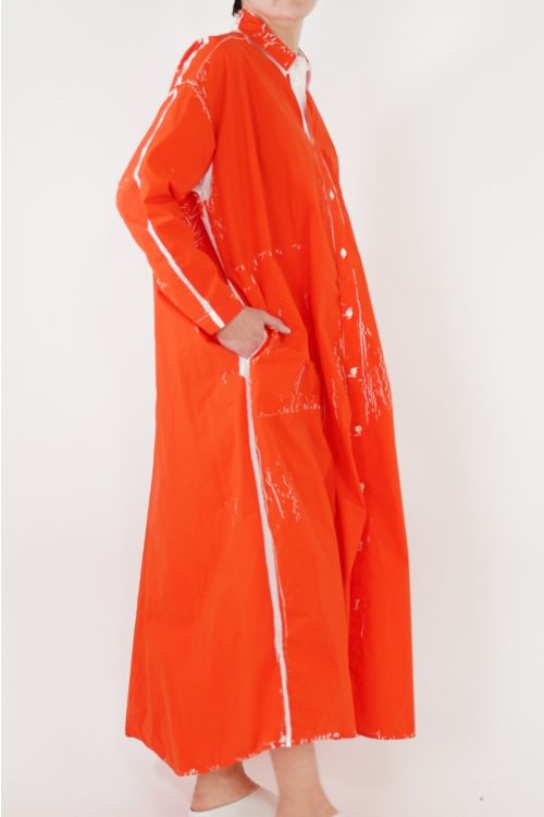 Draughtsman Dress Overprint Buoy Orange by Toogood