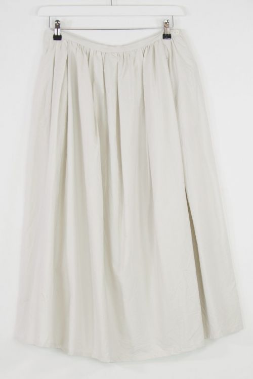 Cotton and Silk Skirt Smoke White by Toujours