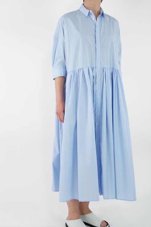 Random Pleated Shirt Dress Blue Chambray MM38LD04 by Toujours-S