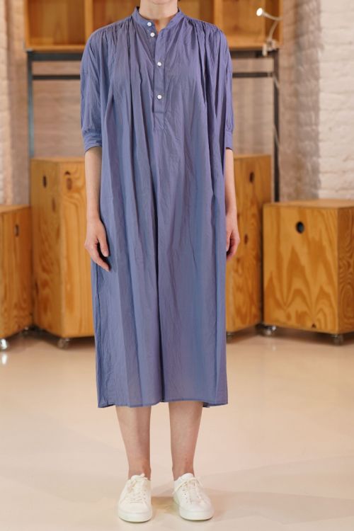 MM40VD04 Pleated Shirt Dress Grayish Blue by Toujours
