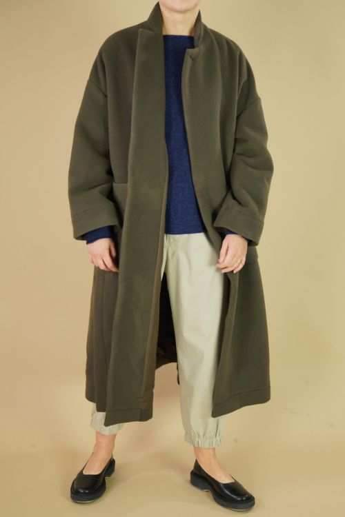 Wool and Cashmere Side Seam Vents Coat Coffe by Toujours