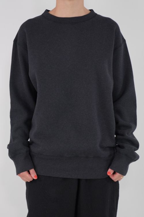 YM39XC02 Crewneck Pullover Heather Black by Toujours