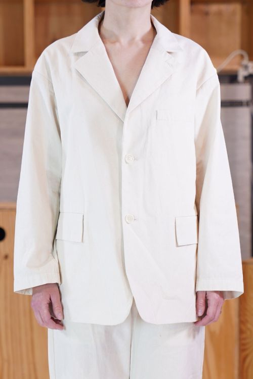 YM40LJ01 Oversized Sack Jacket Natural Raw Cotton by Toujours