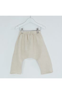 Baby Piri Baggy Linen Trousers Beige by Anja Schwerbrock