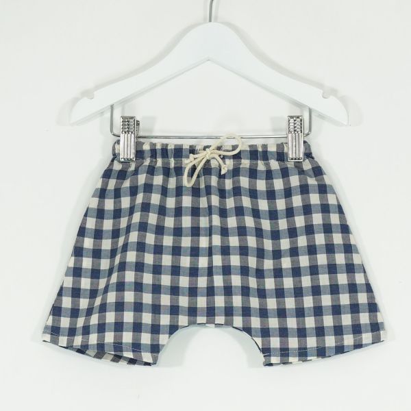Baby Baggy Shorts Blue Check by Babe & Tess