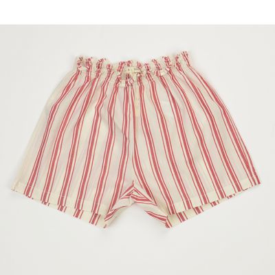 Baby Shorts Natural/Red Stripes by Babe & Tess-6M