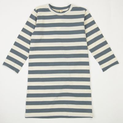Baby Dress Natural/Grey Striped by Babe & Tess