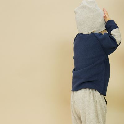 Unisex Baby Sweatshirt Kinya Navy Beige Patches by Album di Famiglia