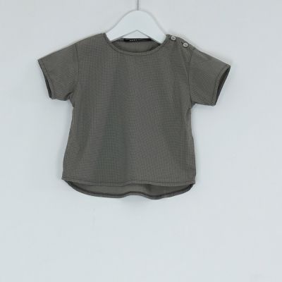 Micro Pattern Baby Shirt Stone Grey by Album di Famiglia