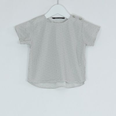 Micro Pattern Baby Shirt White by Album di Famiglia