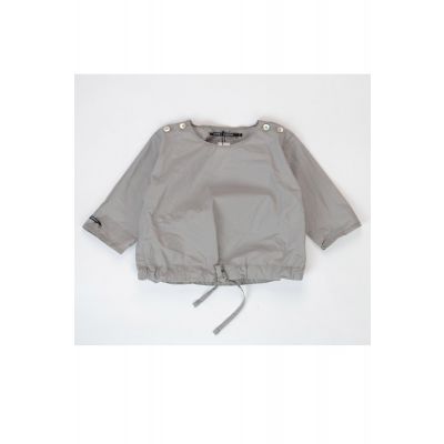Light Canvas Baby T-Shirt Martina with String Gray by Album di Famiglia