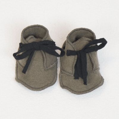 Soft Jersey Baby Booties  Marron Glace by Album di Famiglia-3M