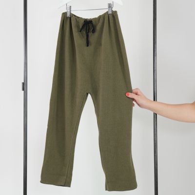 Soft Jersey Pants Nico JP Olive by Album di Famiglia-4Y