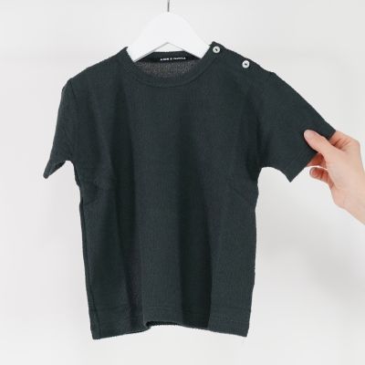 Terry Cloth Baby T-Shirt Pietro Charcoal by Album di Famiglia