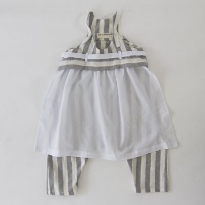 Baby Overall Oda Grey/White Stripes by Anja Schwerbrock-3M